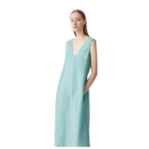 NWT COS Linen Lagenlook Sleeveless Beach Pocket Maxi Dress Size 6